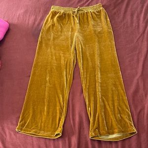 Elodie gold/mustard yellow velvet pants size xl